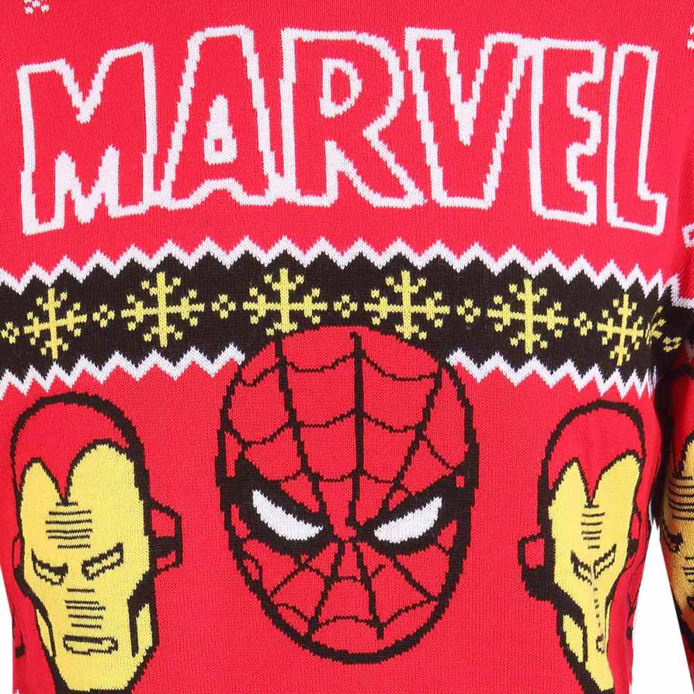 Marvel - Faces Gestrickter Pullover - Rot